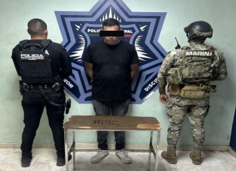 DETIENE SSPM Y MARINA A SUJETO POR PRESUNTO DELITO CONTRA LA SALUD EN CAJEME*