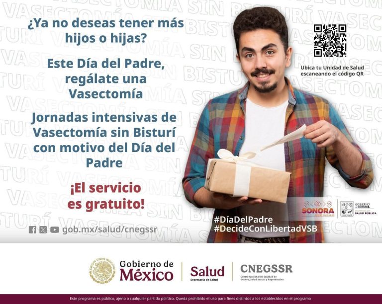 Promueve Gobierno de Sonora la vasectomía sin bisturí como método de planificación familiar